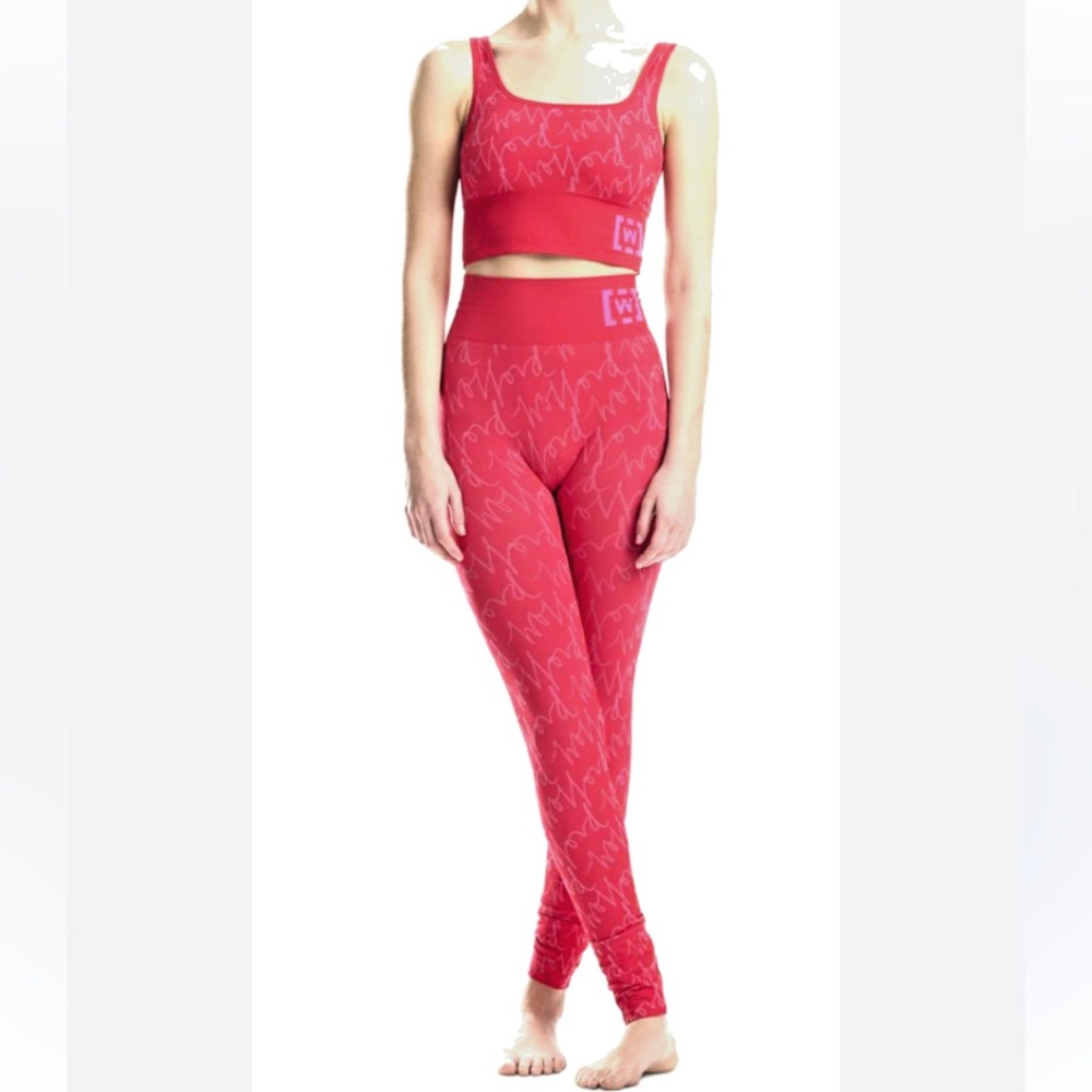 Wolford Vibrant Red Logo Athlesiure/ Lounge Set (TOP and BOTTOM- Complete Set)